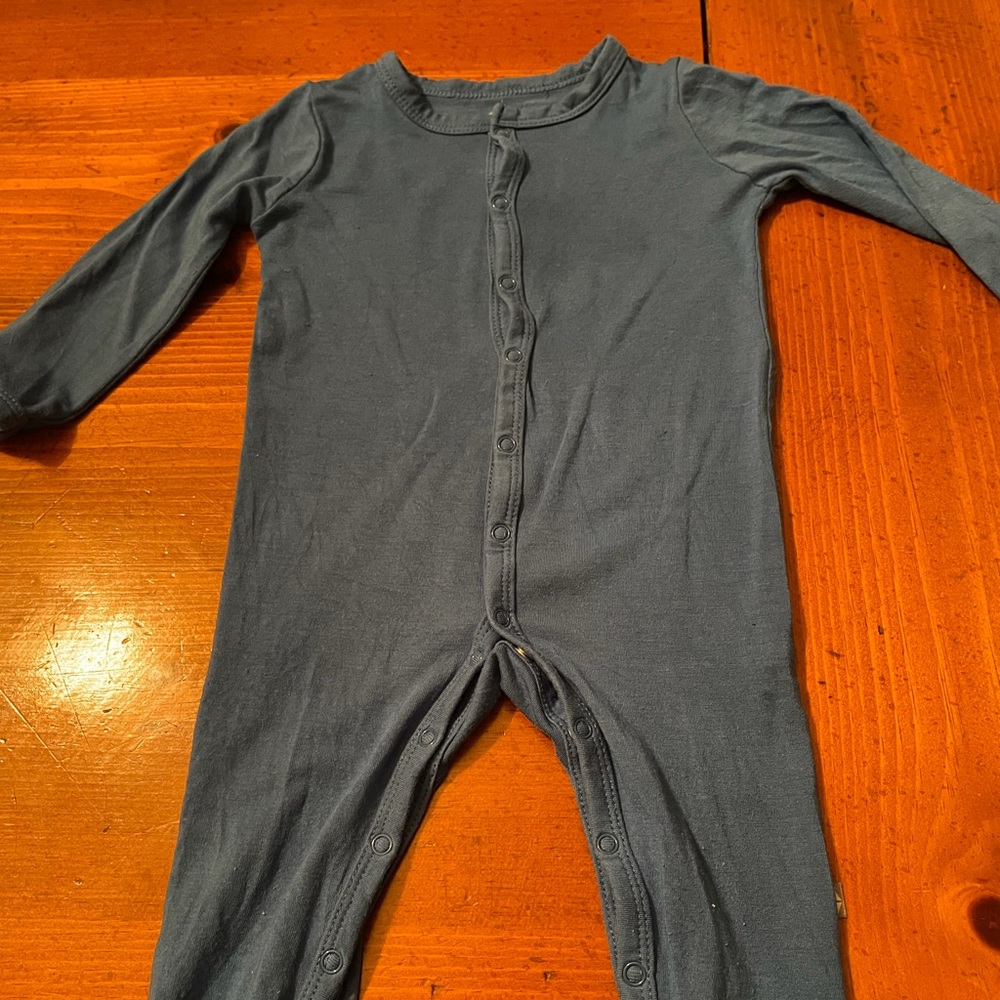 Kyte Baby snap romper in Sapphire - retired color.